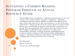 CT-272 Sustaining a Common Reading Program through an Annual Resource Guide