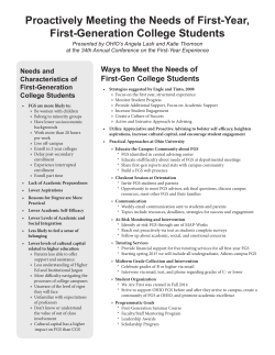 CT-270 Proactively Meeting the Needs of First-Year First-Generation Students -2