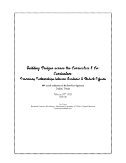 CT-263 Building Bridges Across the Curriculum and Cocurriculum
