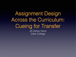 CT-240 Assignment Design Across the Curriculum - Cueing for Transfer