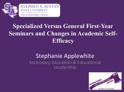 CR-88 Specialized Versus General First-Year Seminars and Changes in Academic Self-Efficacy