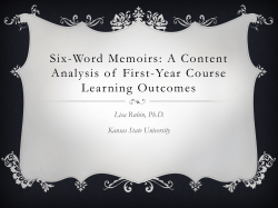 CR-29 Six-Word Memoirs - A Content Analysis of First-Year Course Learning Outcomes