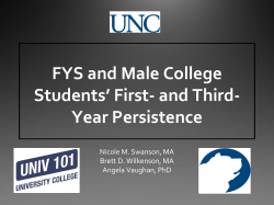 CR-223 FYS and Male College Students' First- and Third-Year Persistence