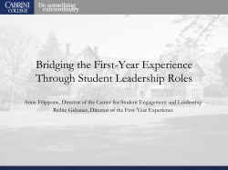 CI-265 Bridging the First-Year Experience Through Student Leadership Roles