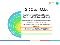 CI-261 STSC at TCCD - Implementing STSC in a Multi-Campus District