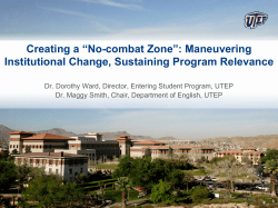 CI-168 Creating a No-Combat Zone - Maneuvering Institutional Change - Sustaining Program Relevance