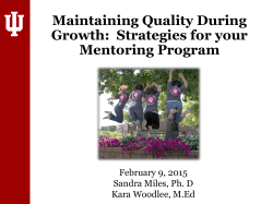 CI-152 Maintaining Quality During Growth - Strategies for your Peer Mentor Program