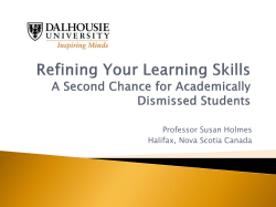 CI-102 Refining Your Learning Skills - A Program for Academically Dismissed Students