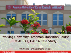 CI-93 Evolving University Freshman Transition Course at AURAK UAE - Case Study