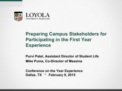 CI-69 Preparing Campus Stakeholders for Participating in the First-Year Exp