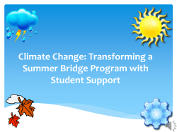 CI-66 Climate Change - Transforming a Summer Bridge Program with Student Support
