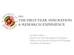 CI-59 FIRE - The First-Year Innovation and Research Experience