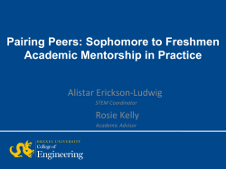 CI-56 Pairing Peers - Sophomore to Freshmen Academic Mentorship in Practice