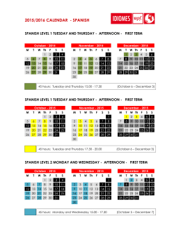October 5 to December 7, 2015