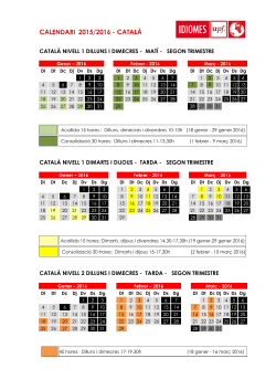 Del 18 de gener al 17 de mar del 2016