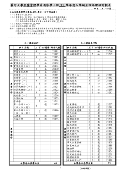 91學年度進修學士四年修課計畫表