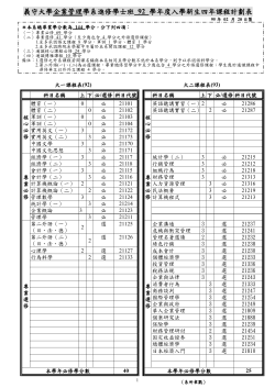 92學年度進修學士四年修課計畫表