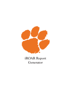 Using iROAR Report Generator