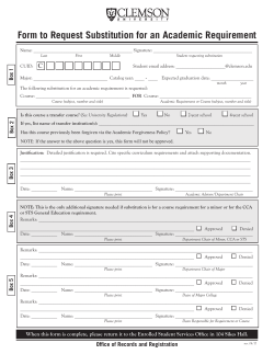 Form to Request Substitution for an Academic Requirement