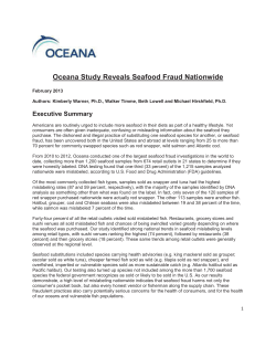Oceana Study Reveals Seafood Fraud