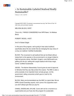 Is Sustainable Labeled Seafood Really Sustainable
