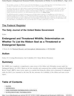 Endangered And Threatened Wildlife