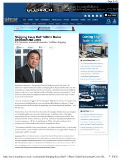 Shipping Faces Half Trillion Dollar Environment Costs