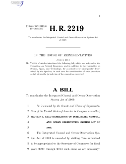 The Reauthorization Of The Integrated Coastal Ocean Observation System