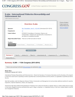 S269 International Fisheries Stewardship