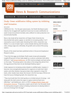 Study - Ocean Acidification Killing Oysters