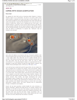 Coping With Ocean Acidification