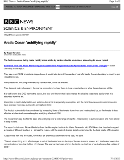Arctic Ocean Acidifying Rapidly
