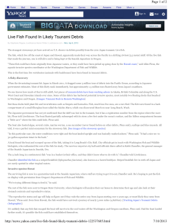 Live Fish Found In Likely Tsunami Debris