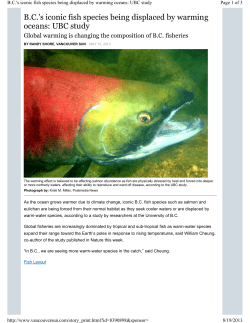 BCs Iconic Fish Species Being Displaced
