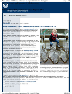 NOAA Seeks Public Input On Proposed Halibut Catch Sharing Plan