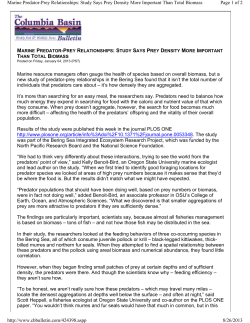 Marine Predator Prey Relationships