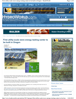 First Utility Scale Wave Energy Testing