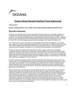 Oceana Study Reveals Seafood Fraud