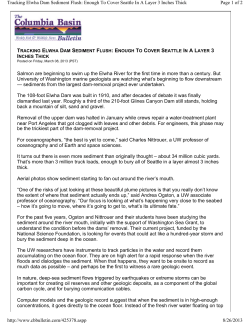 Tracking Elwha Dam Sediment Flush