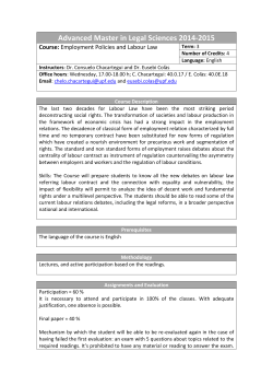 Employment Policies and Labour Law