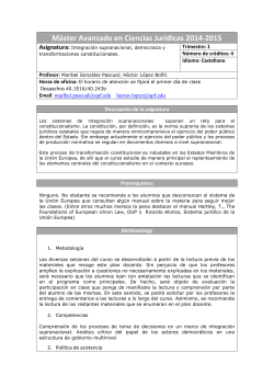 Integraci n supranacional, democracia y transformaciones constitucionales