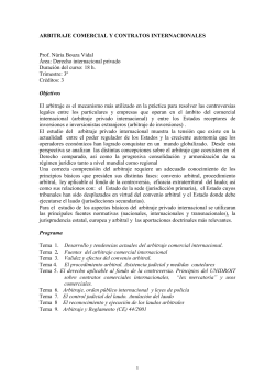 Arbitraje Comercial y Contratos Internacionales