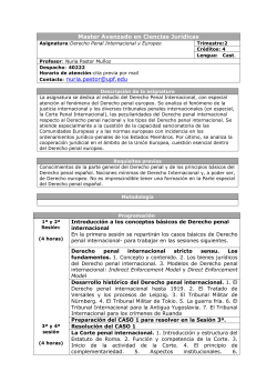 Derecho Penal Europeu e Internacional