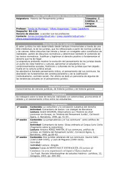 Historia del Pensamiento Jur dico