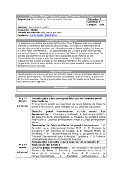 Derecho Penal Europeu e Internacional