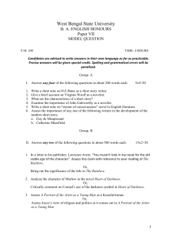 ENGLISH PART III HONOURS - PAPER-VII