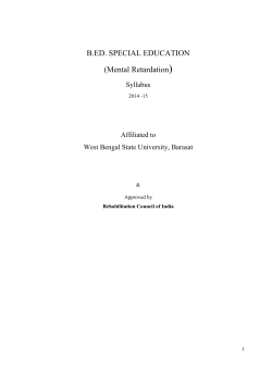 B.Ed(Special) Syllabus - Mental Retardation