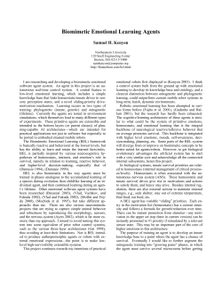 Kenyon-Biomimetic Emotional Learning Agents 2005