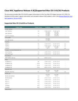 Cisco NAC Appliance Release 4.9(2) Supported Mac OS X AV/AS Products