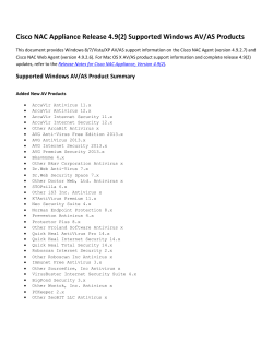 Cisco NAC Appliance Release 4.9(2) Supported Windows AV/AS Products